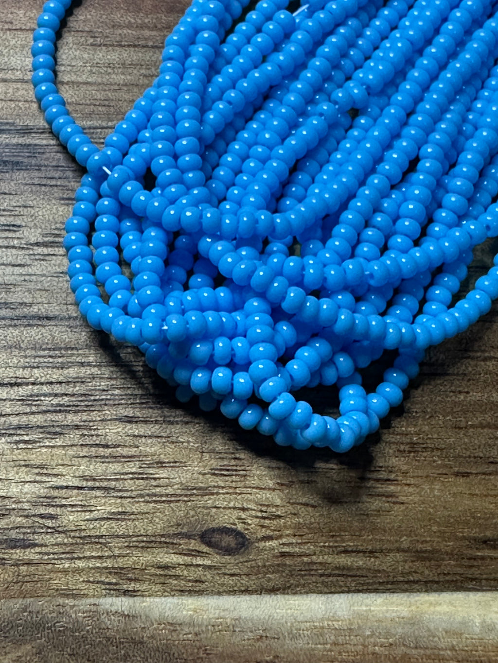 Czech Strung Glass Seed Bead - 11/0 Op Baby Blue