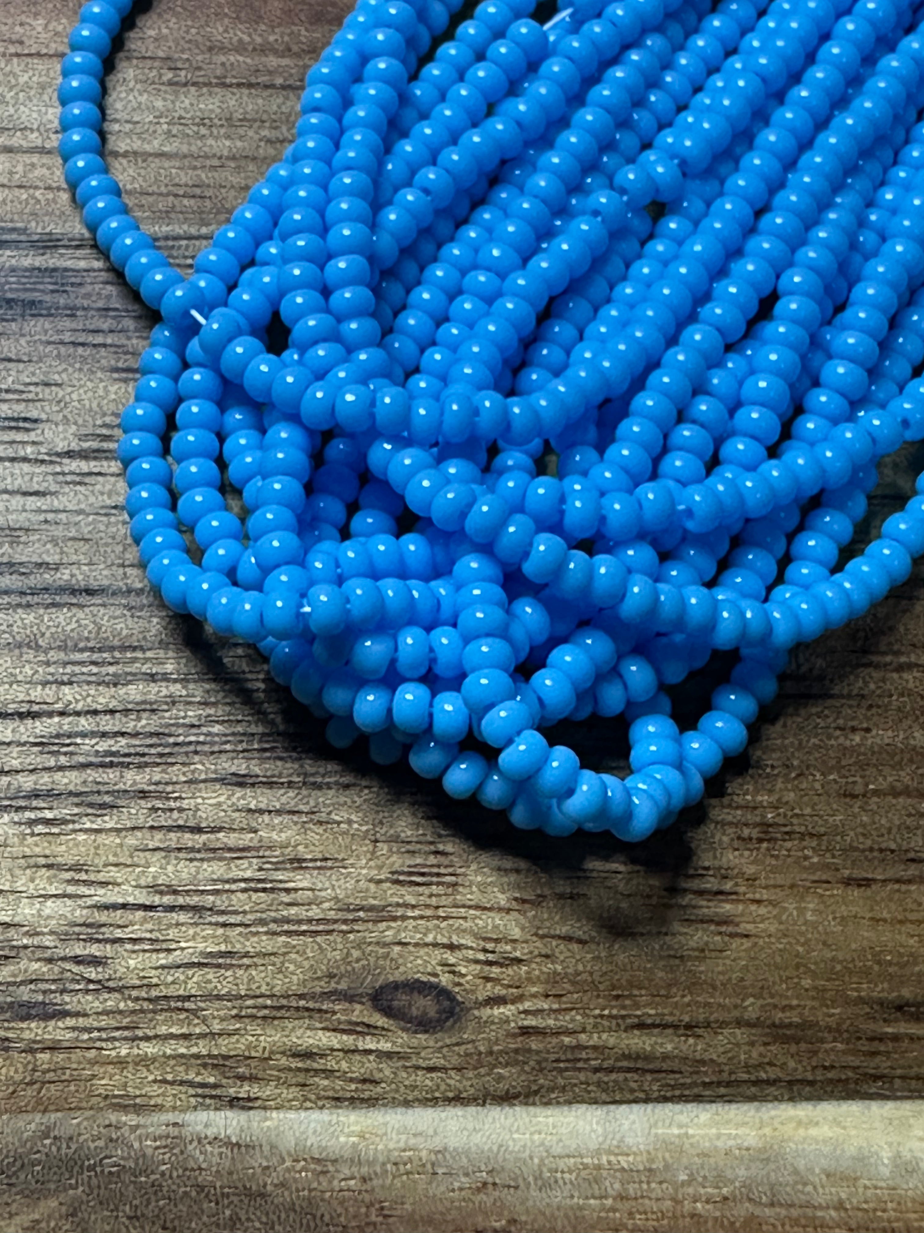 Czech Strung Glass Seed Bead - 11/0 Op Baby Blue
