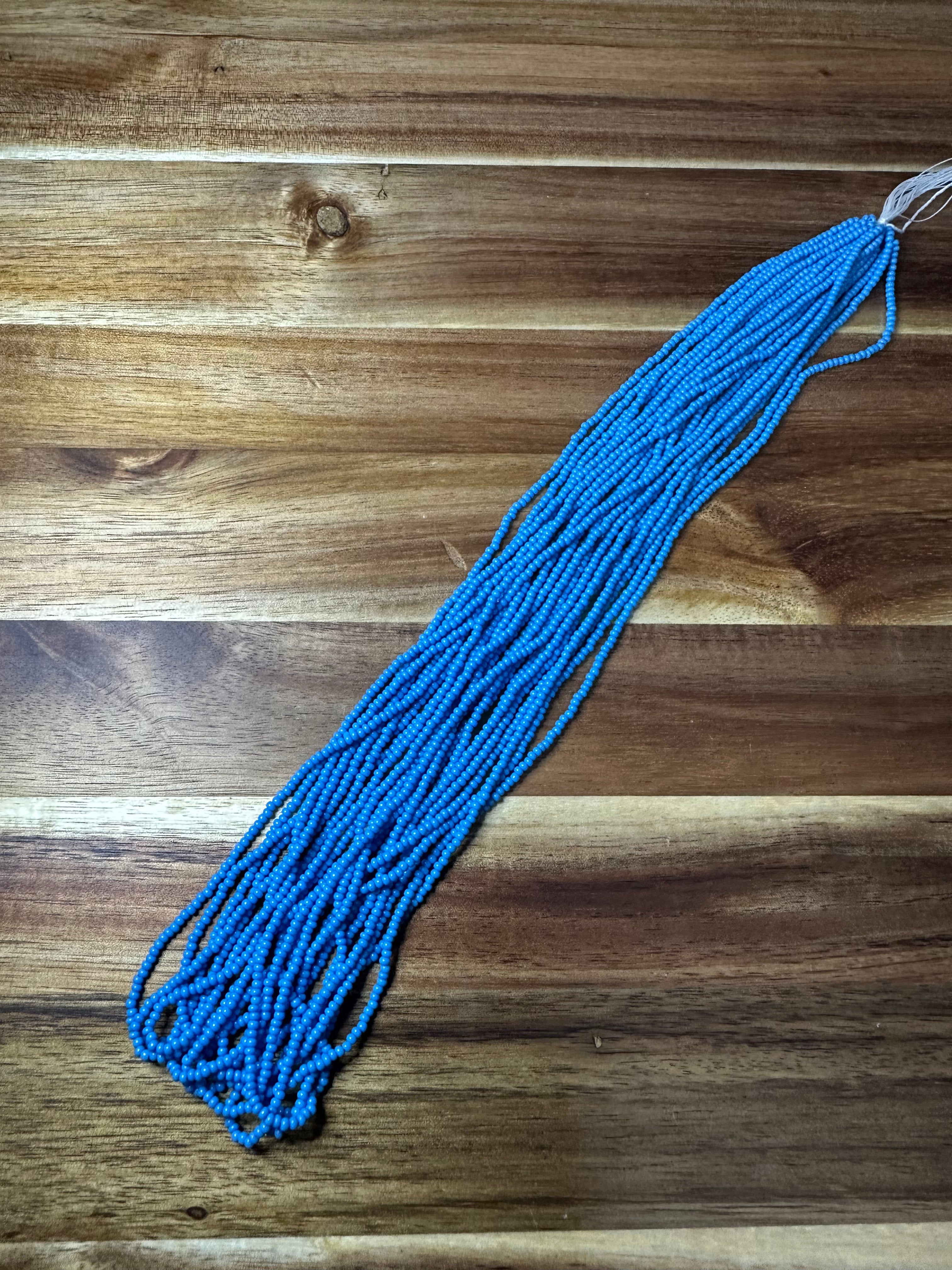 Czech Strung Glass Seed Bead - 11/0 Op Teal Blue