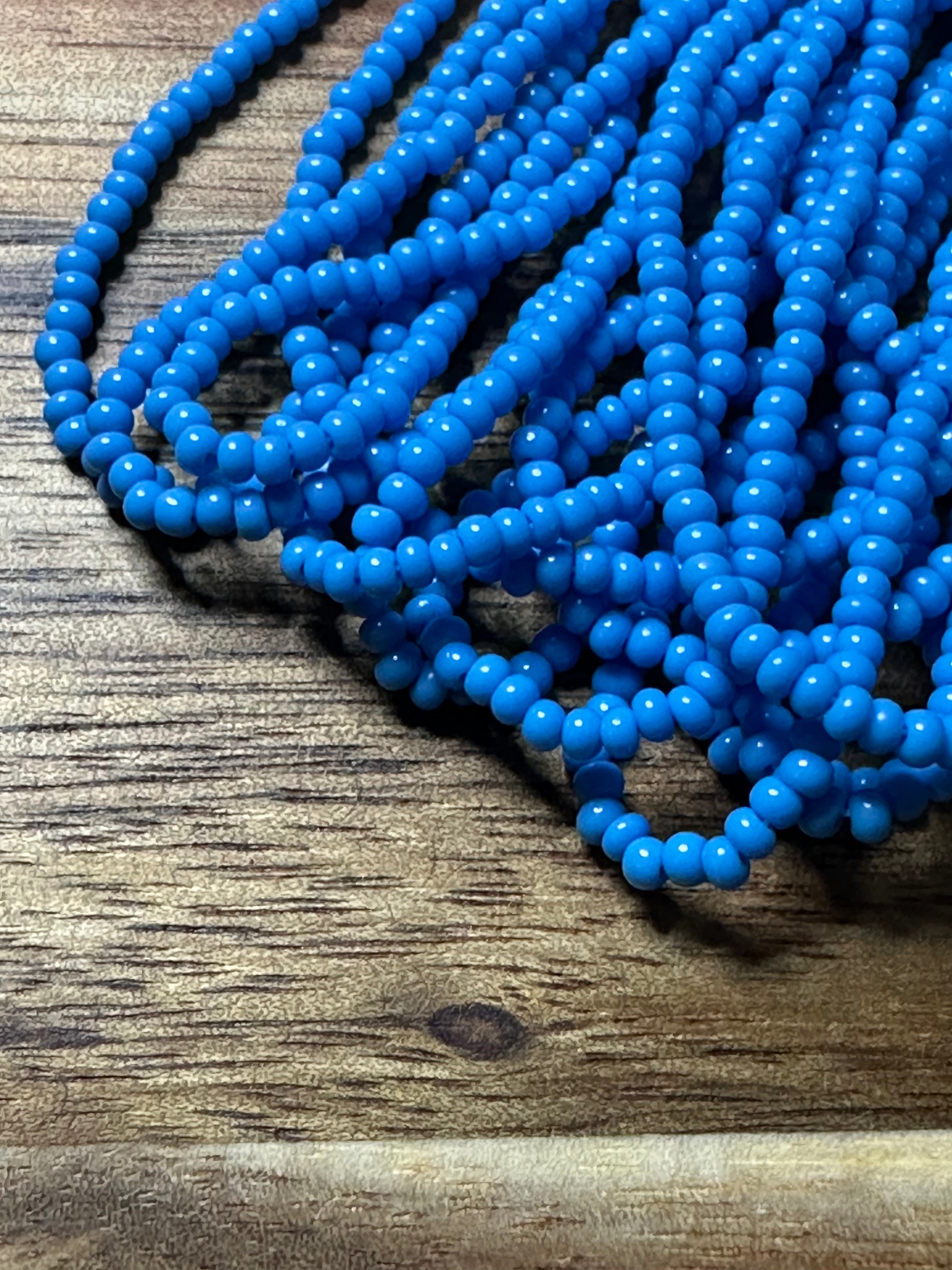 Czech Strung Glass Seed Bead - 11/0 Op Teal Blue