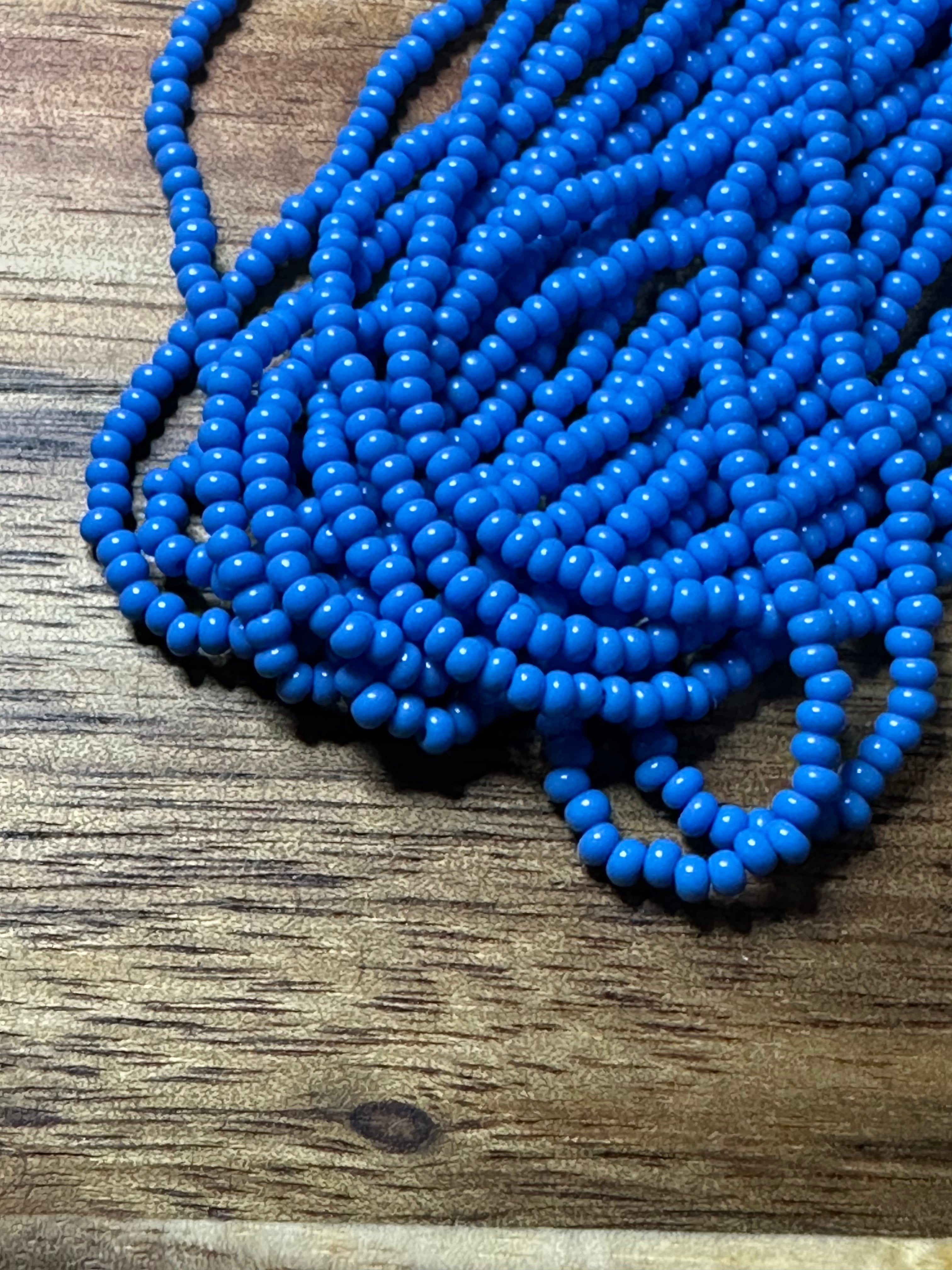 Czech Strung Glass Seed Bead - 11/0 Op Slate Blue