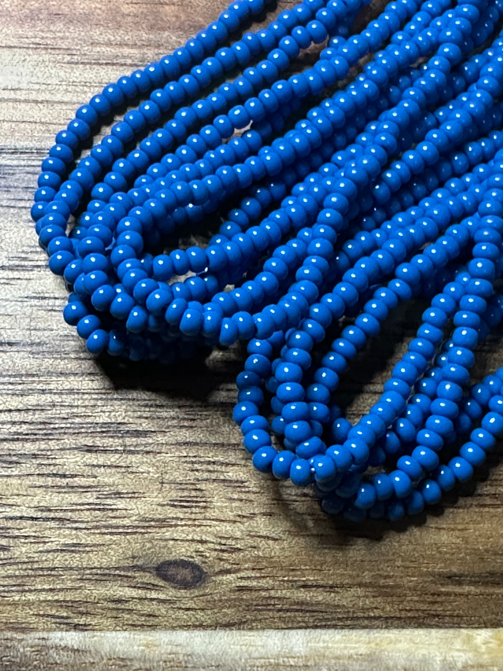 Czech Strung Glass Seed Bead - 11/0 Op Medium Blue