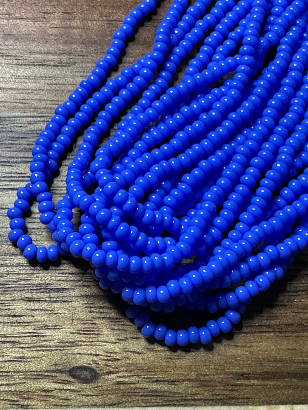 Czech Strung Glass Seed Bead - 11/0 Op Oily Blue