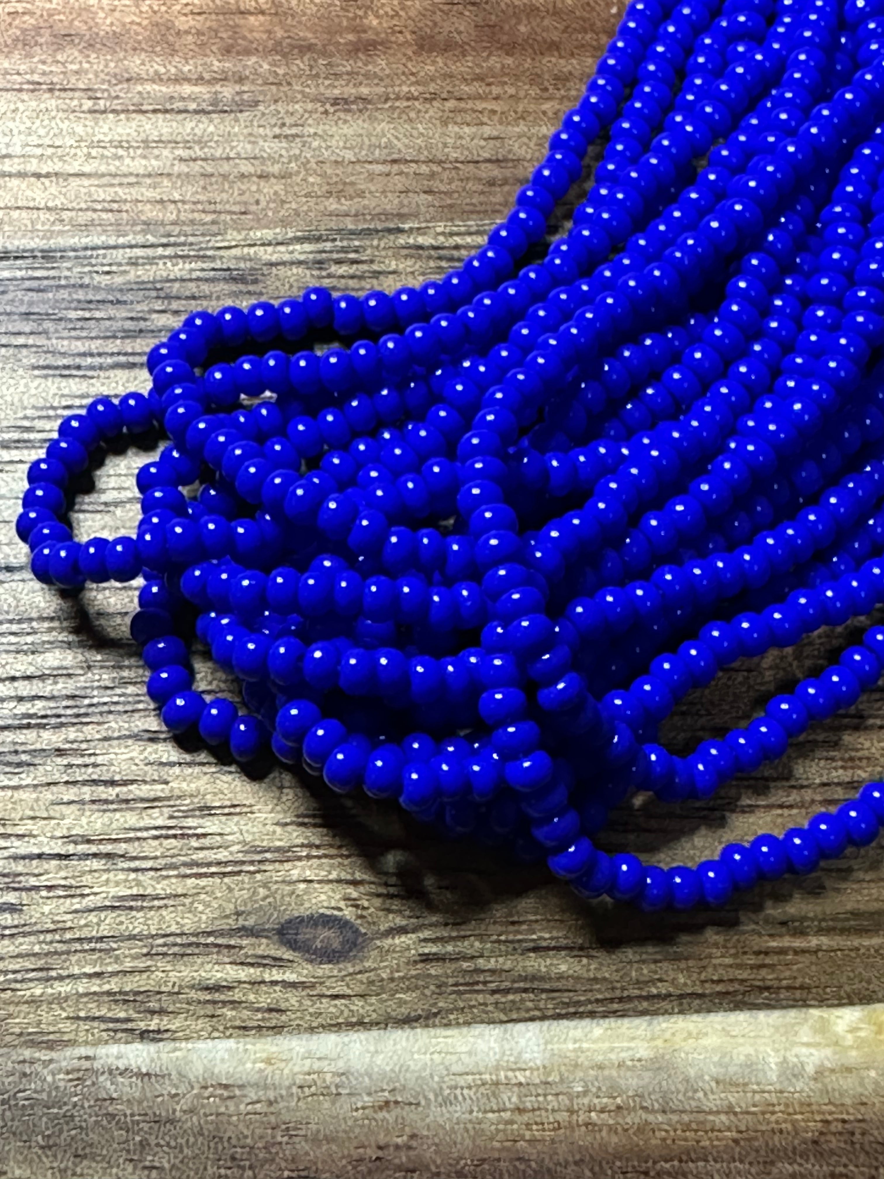Czech Strung Glass Seed Bead - 11/0 Op Royal Blue