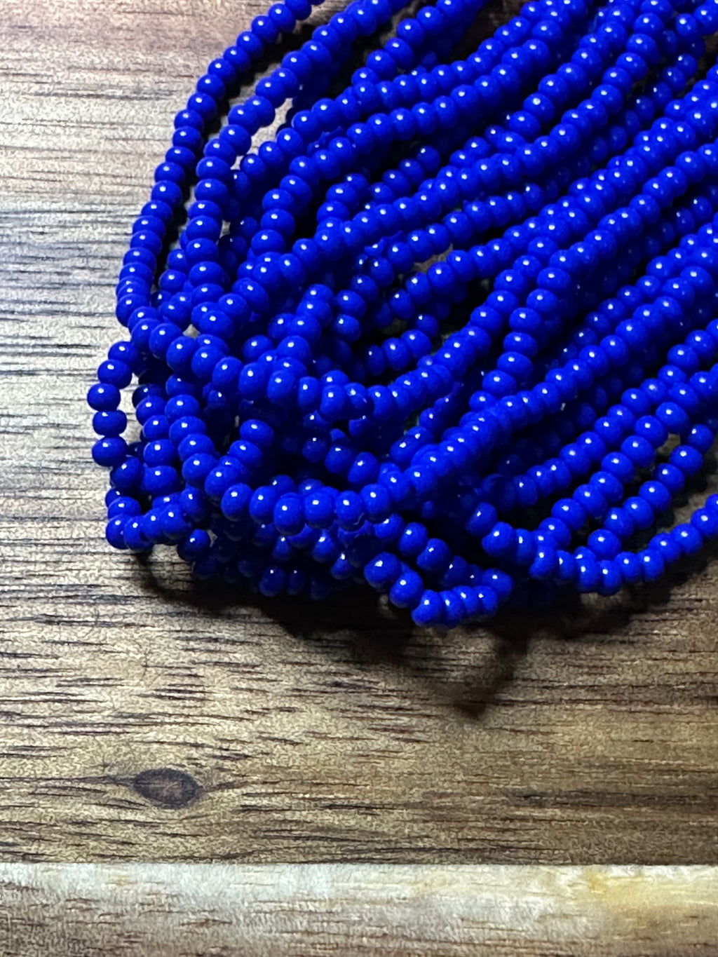 Czech Strung Glass Seed Bead - 11/0 Op Medium Royal Blue