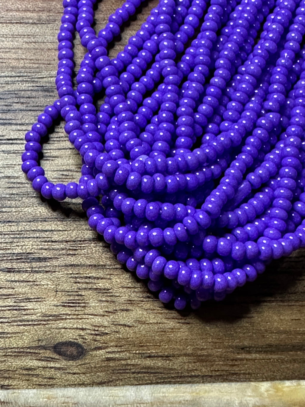 Czech Strung Glass Seed Bead - 11/0 Op Bright Purple