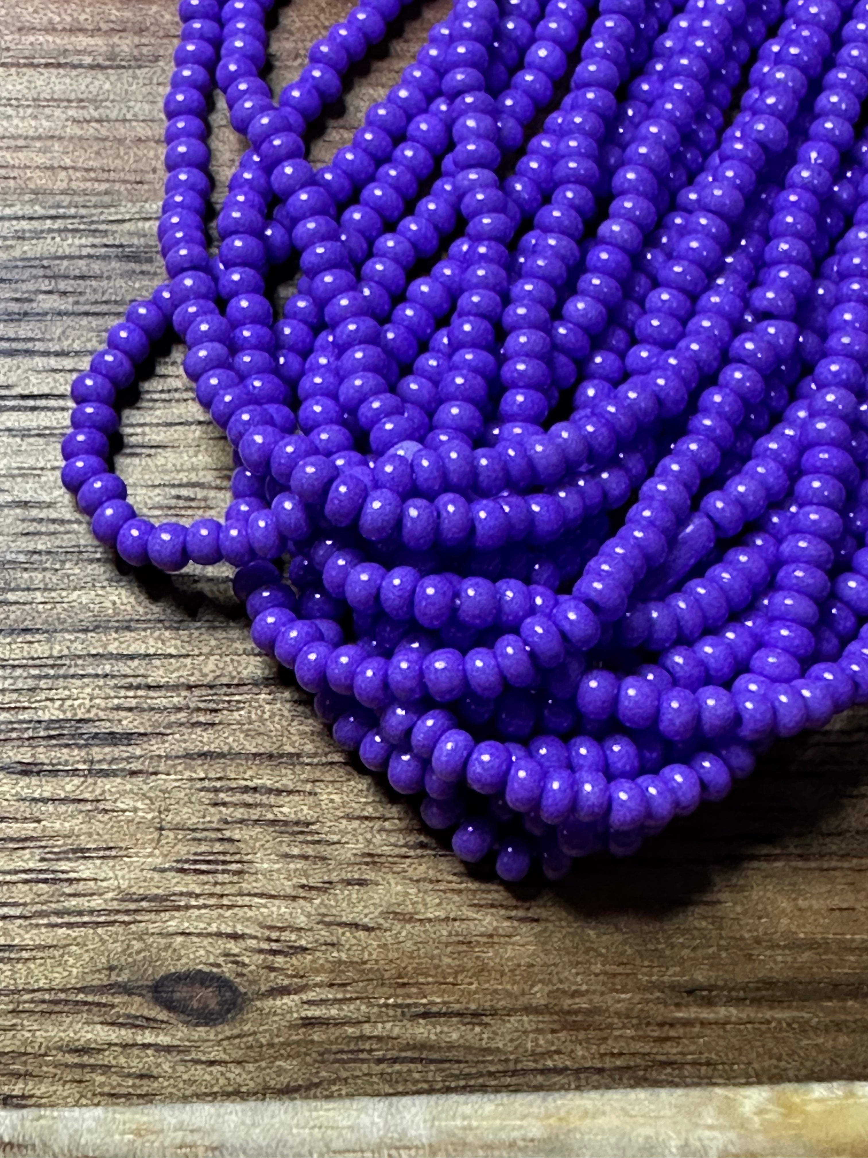 Czech Strung Glass Seed Bead - 11/0 Op Bright Purple