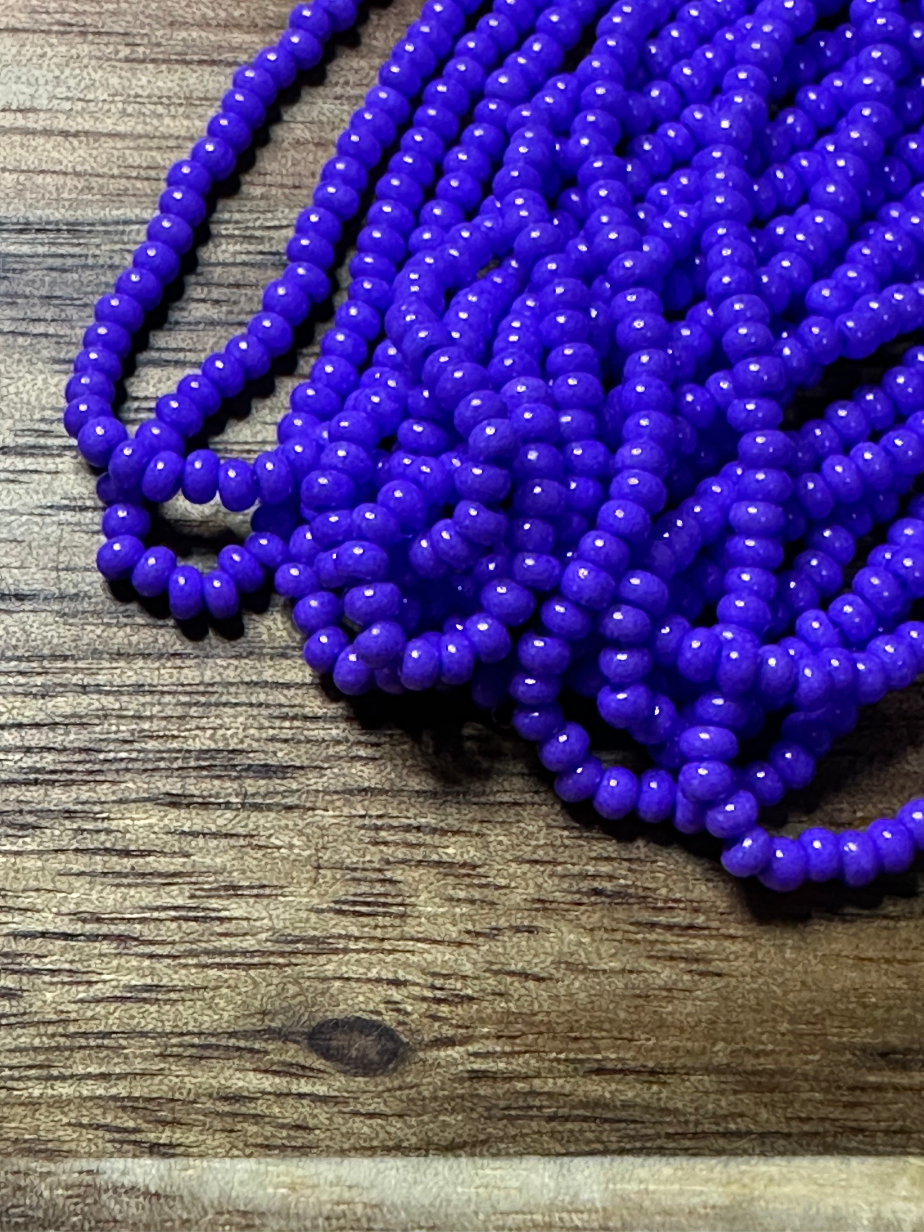 Czech Strung Glass Seed Bead - 11/0 Op Intensive Purple (DYED)