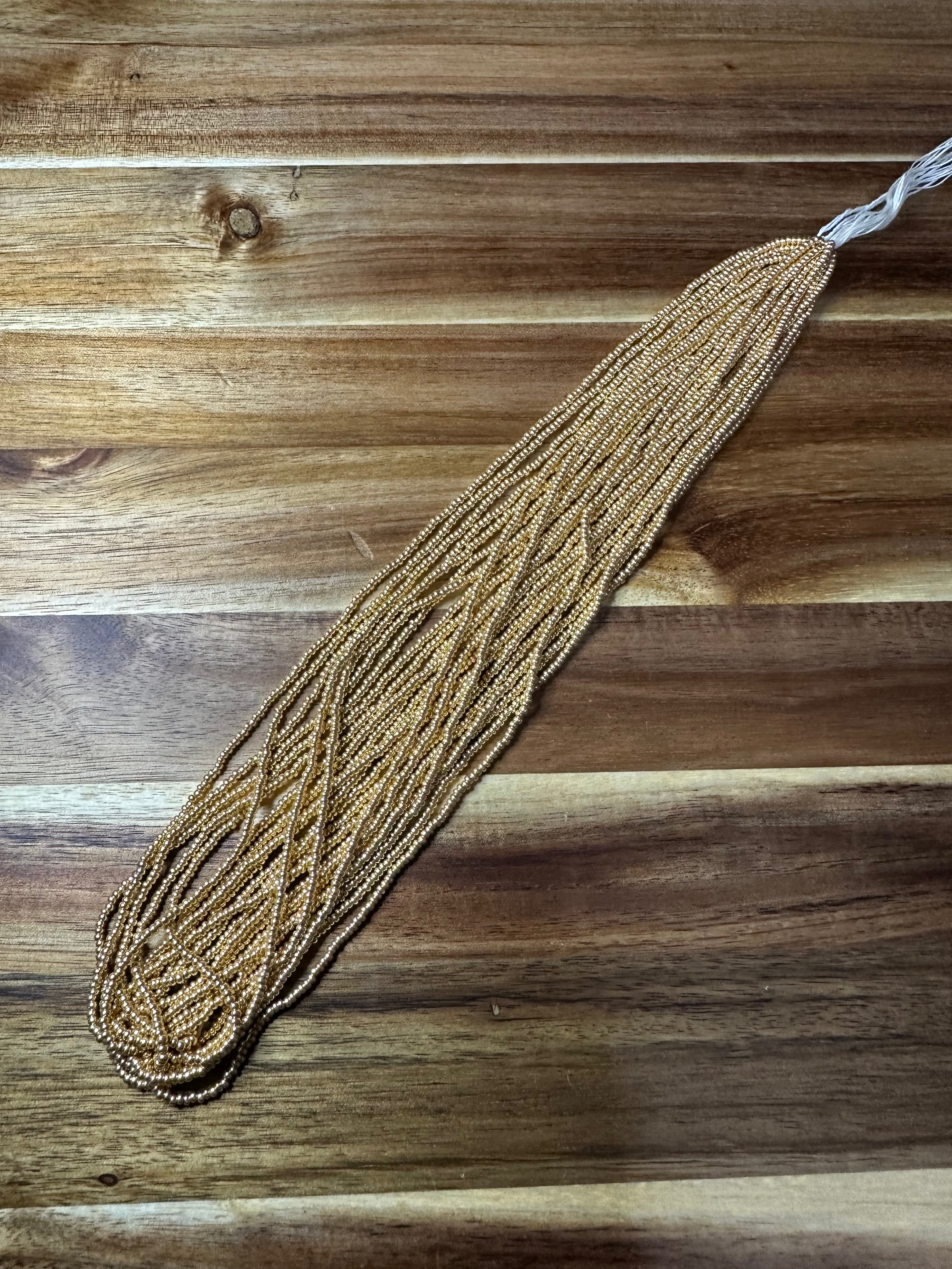 Czech Strung Glass Seed Bead - 11/0 Op Metallic Gold