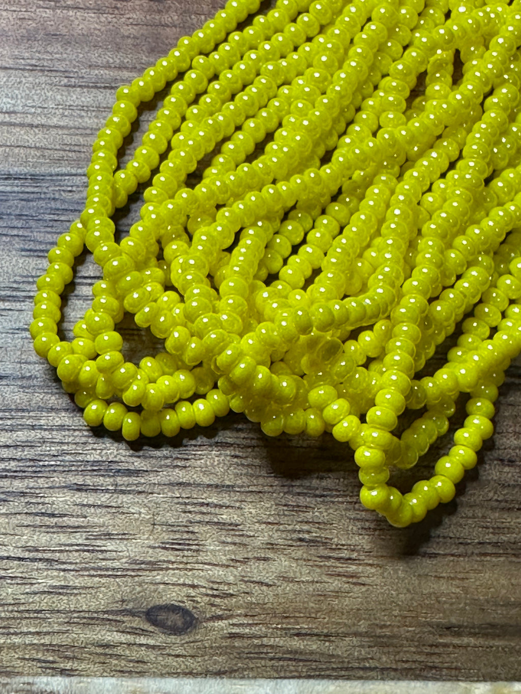 Czech Strung Glass Seed Bead - 11/0 Op Luster Yellow