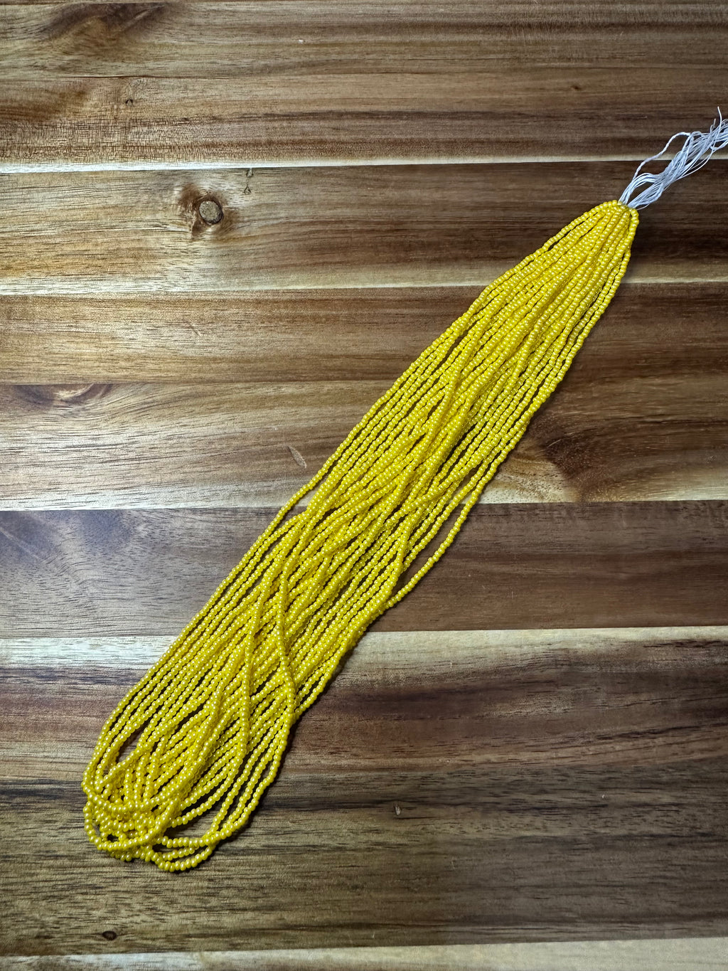 Czech Strung Glass Seed Bead - 11/0 Op Luster Corn Yellow