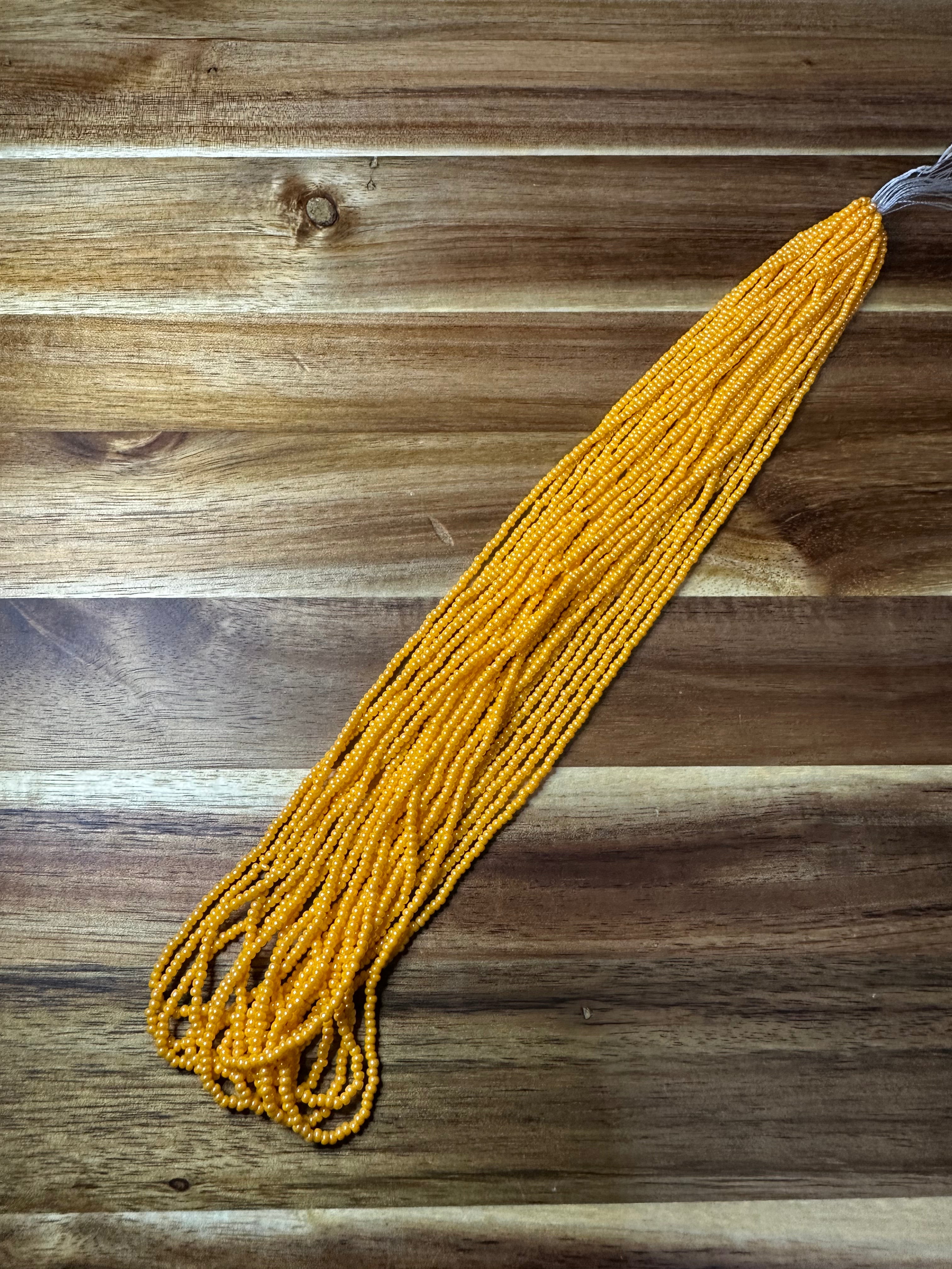 Czech Strung Glass Seed Bead - 11/0 Op Luster Light Orange