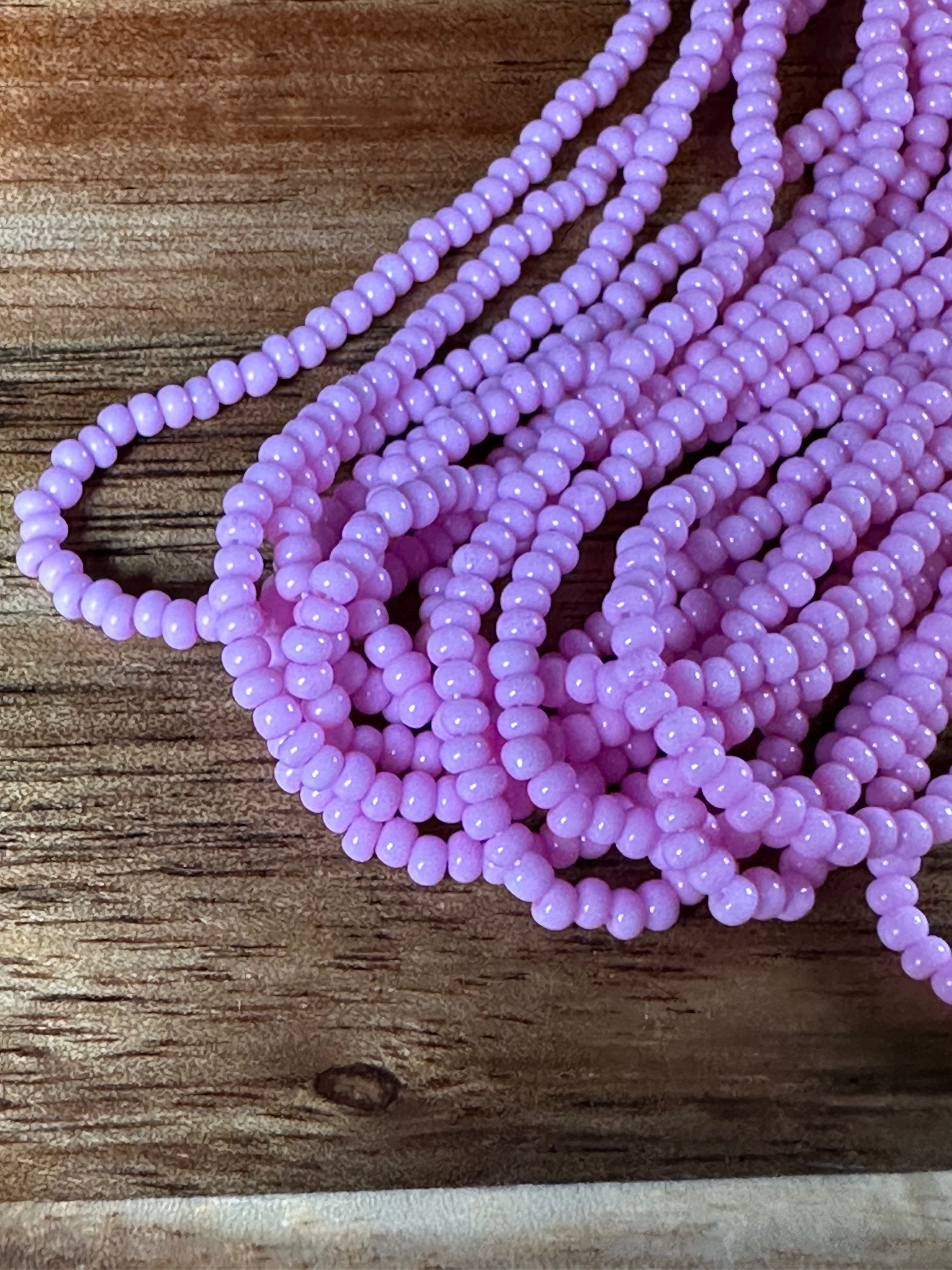 Czech Strung Glass Seed Bead - 11/0 Op Lilac Pink