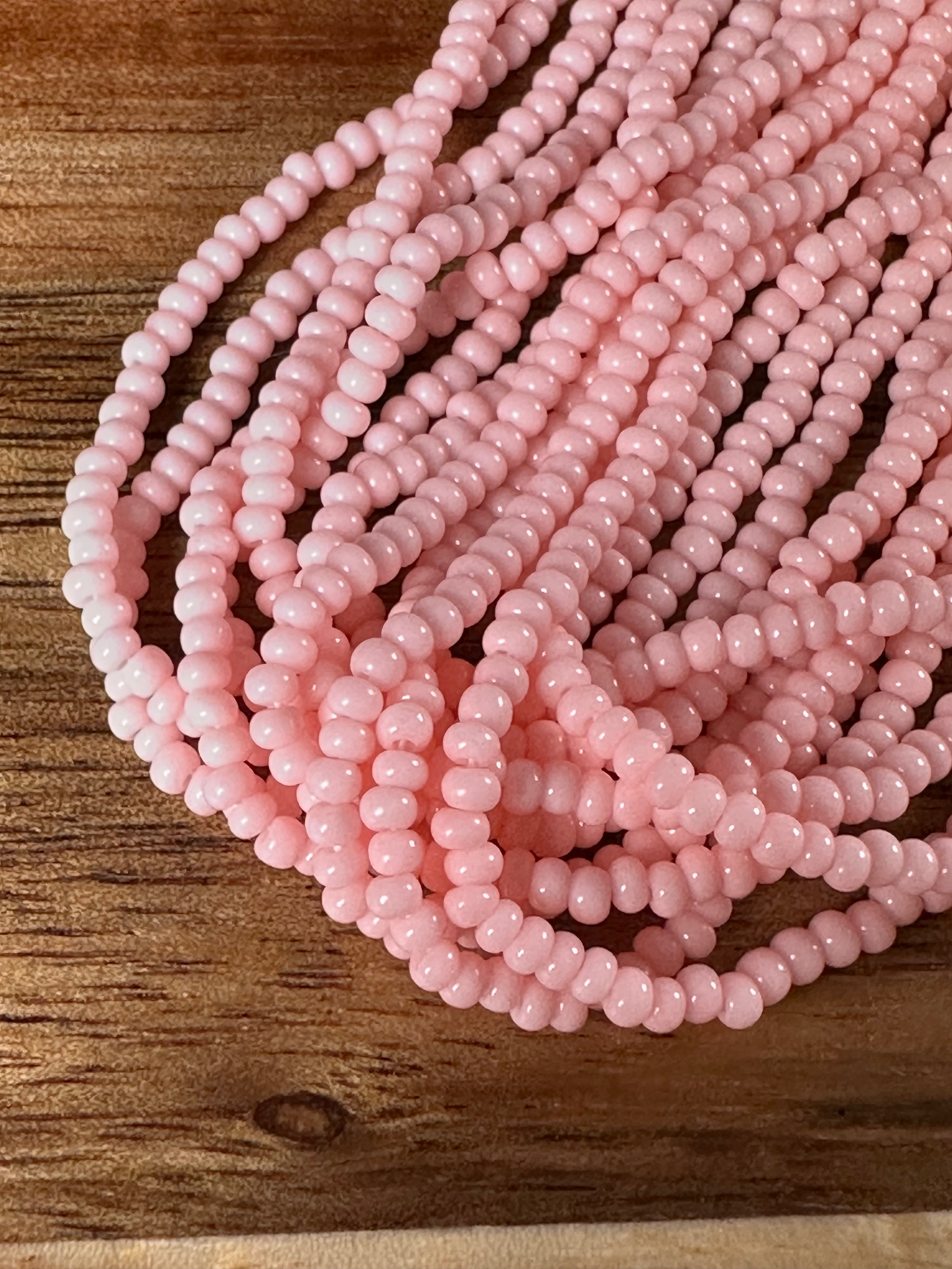 Czech Strung Glass Seed Bead - 11/0 Op Baby Pink