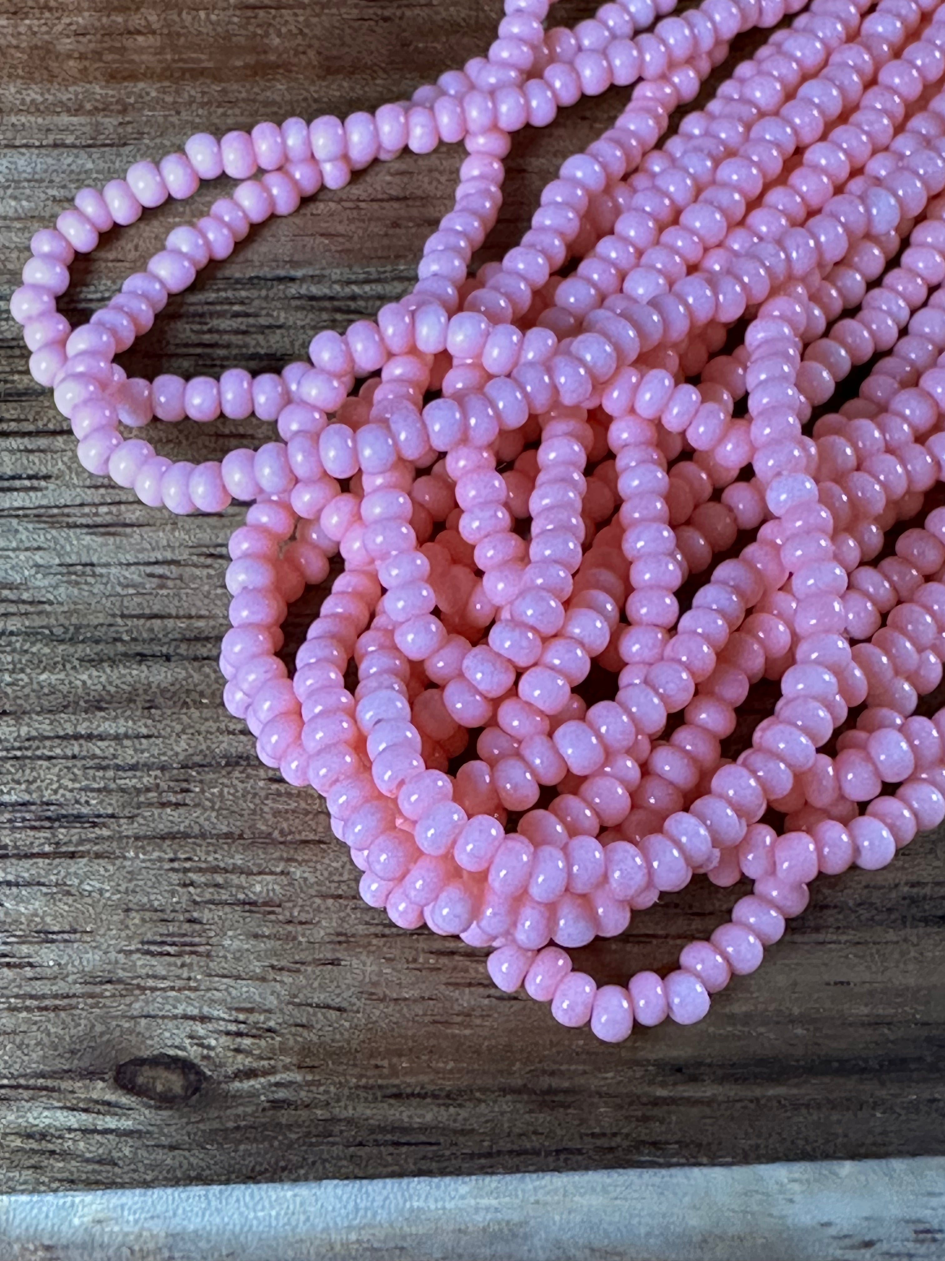 Czech Strung Glass Seed Bead - 11/0 Op Coral Pink