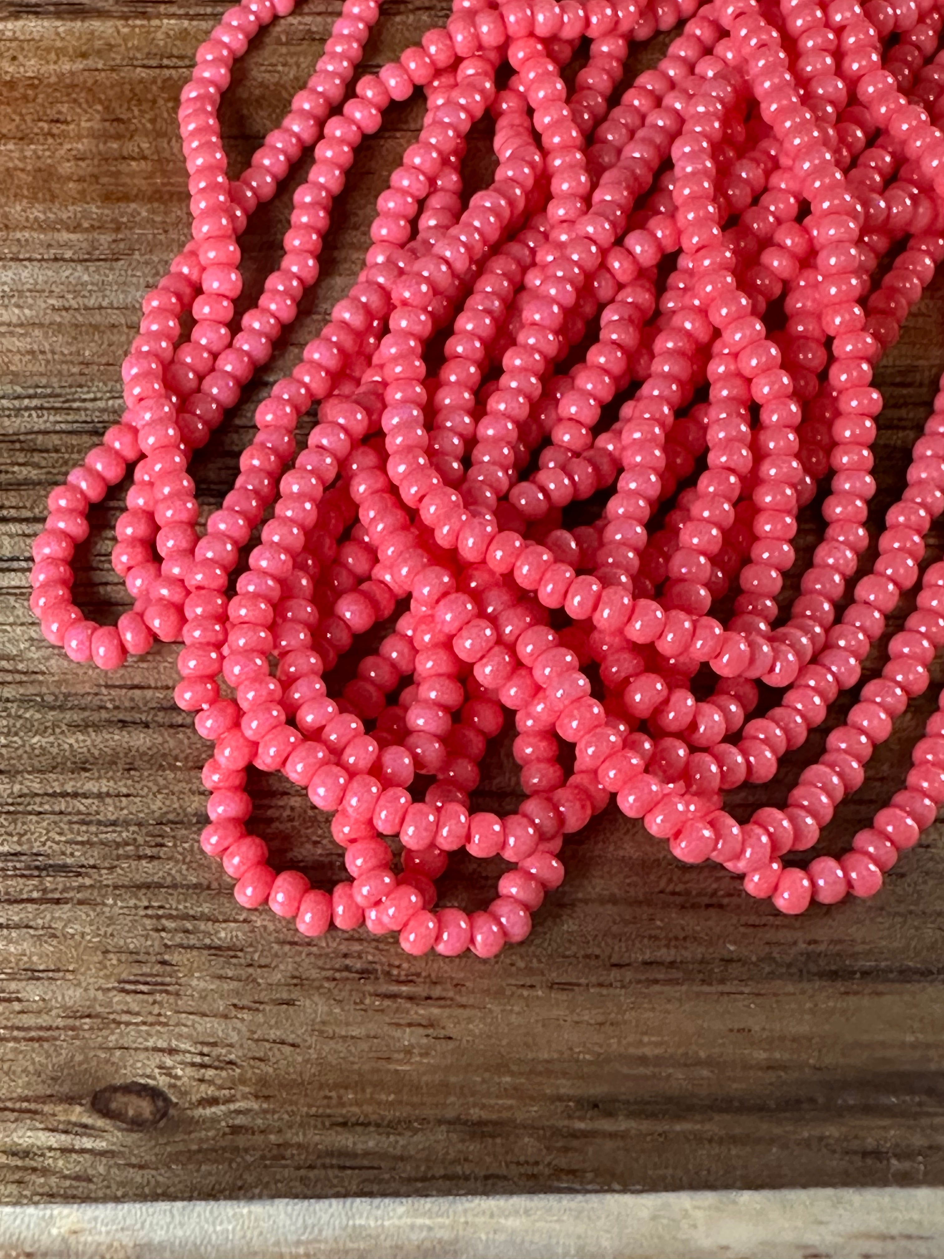 Czech Strung Glass Seed Bead - 11/0 Op Hibiscus Pink