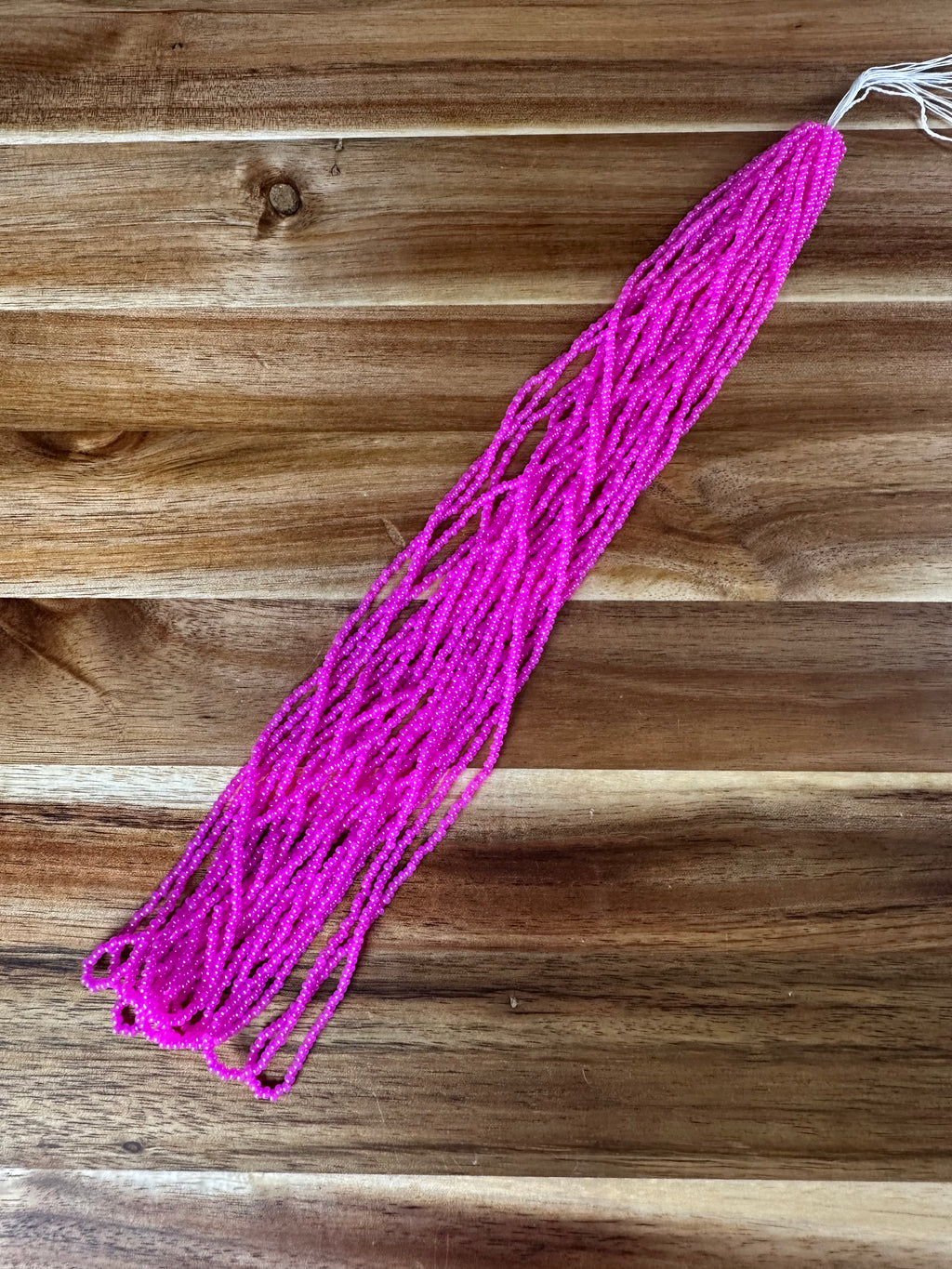 Czech Strung Glass Seed Bead - 11/0 Op Alabaster Hot Pink (DYED)
