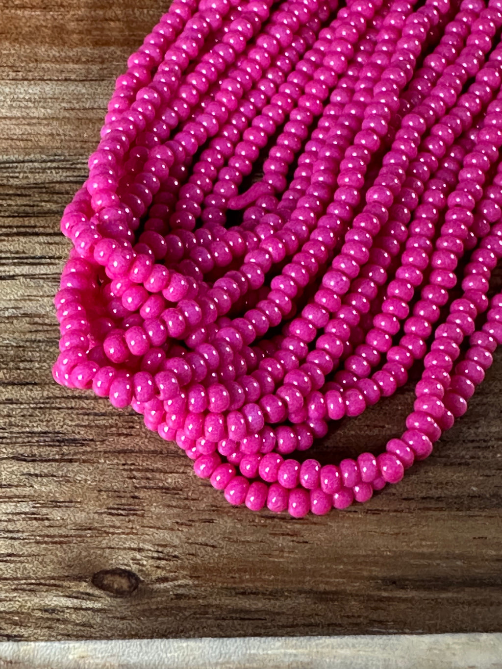 Czech Strung Glass Seed Bead - 11/0 Op Intensive DK Pink