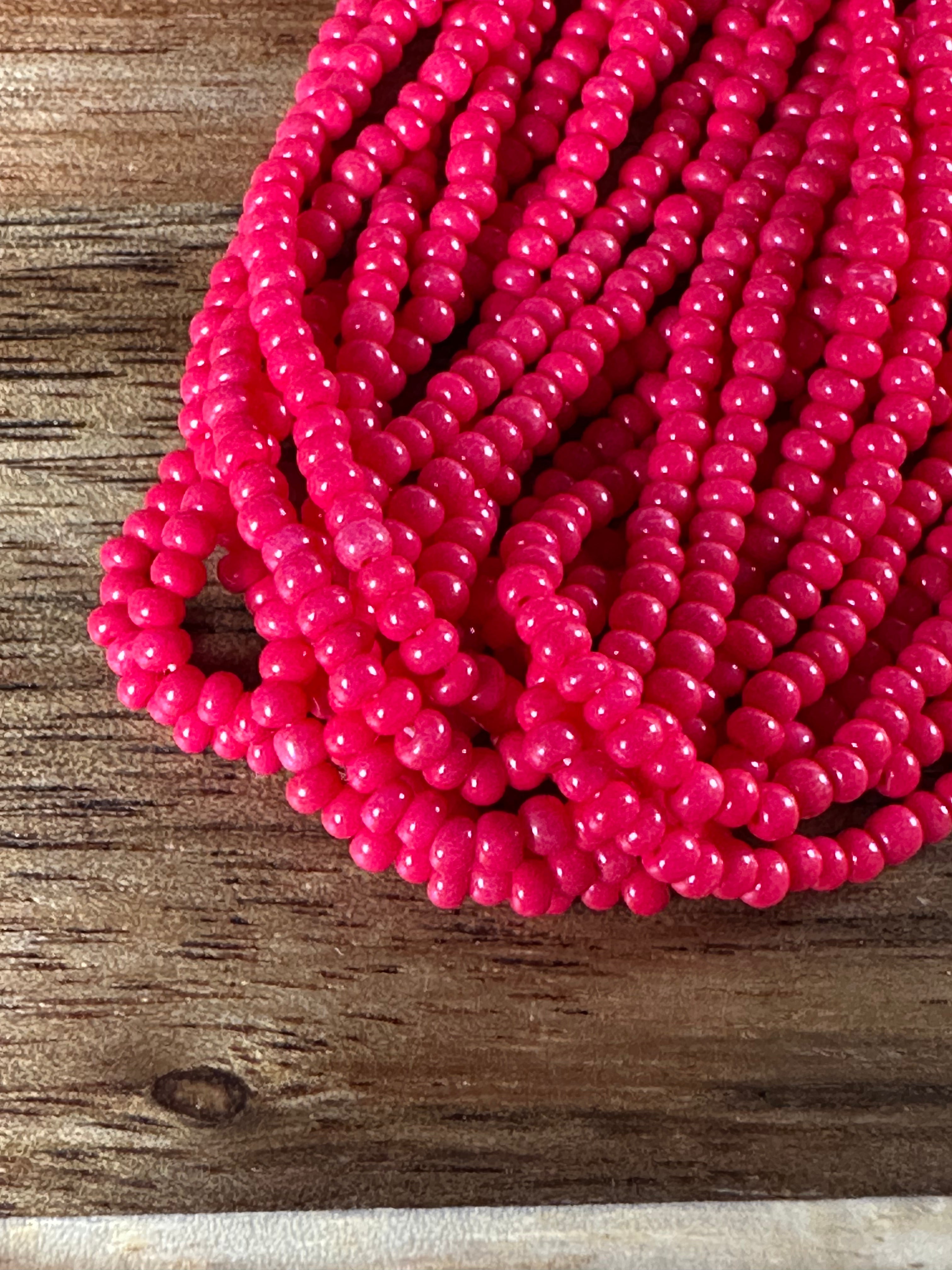 Czech Strung Glass Seed Bead - 11/0 Op Intensive Red (DYED)