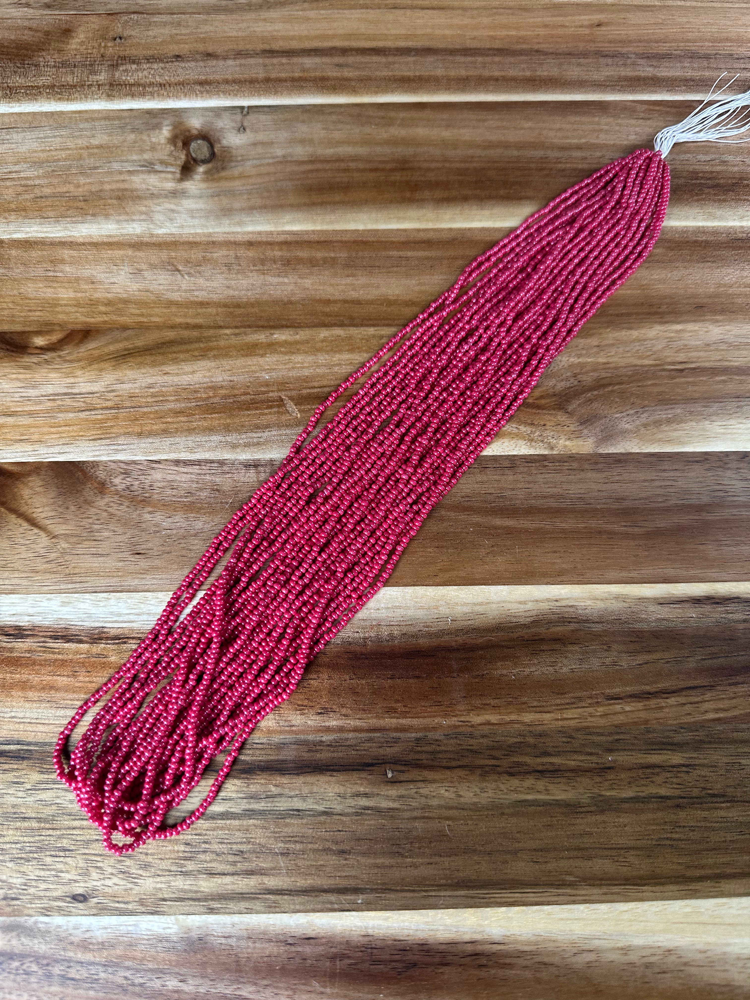Czech Strung Glass Seed Bead - 11/0 Op Blood Amaranth Red