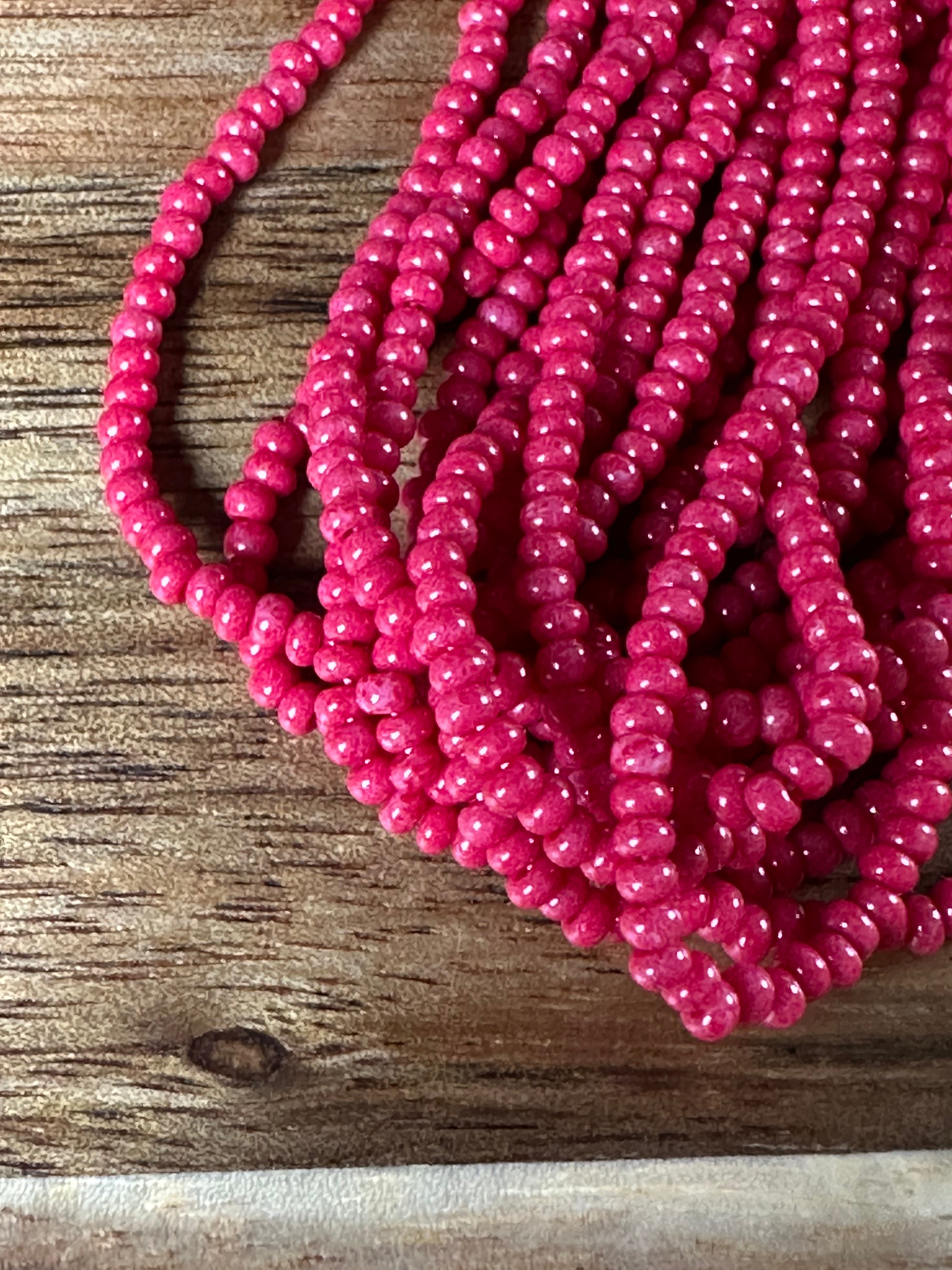 Czech Strung Glass Seed Bead - 11/0 Op Blood Amaranth Red