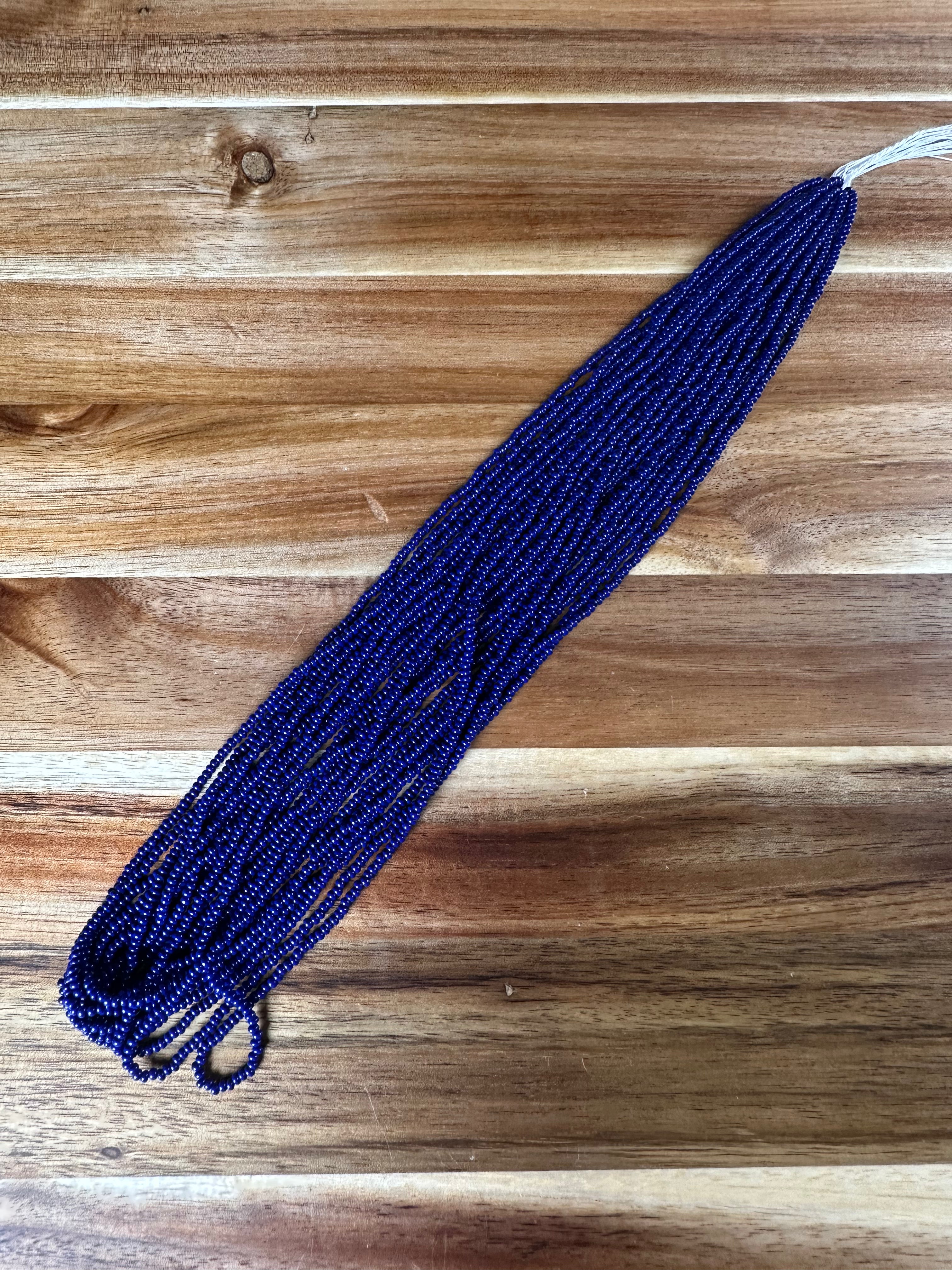 Czech Strung Glass Seed Bead - 11/0 Op Navy Blue