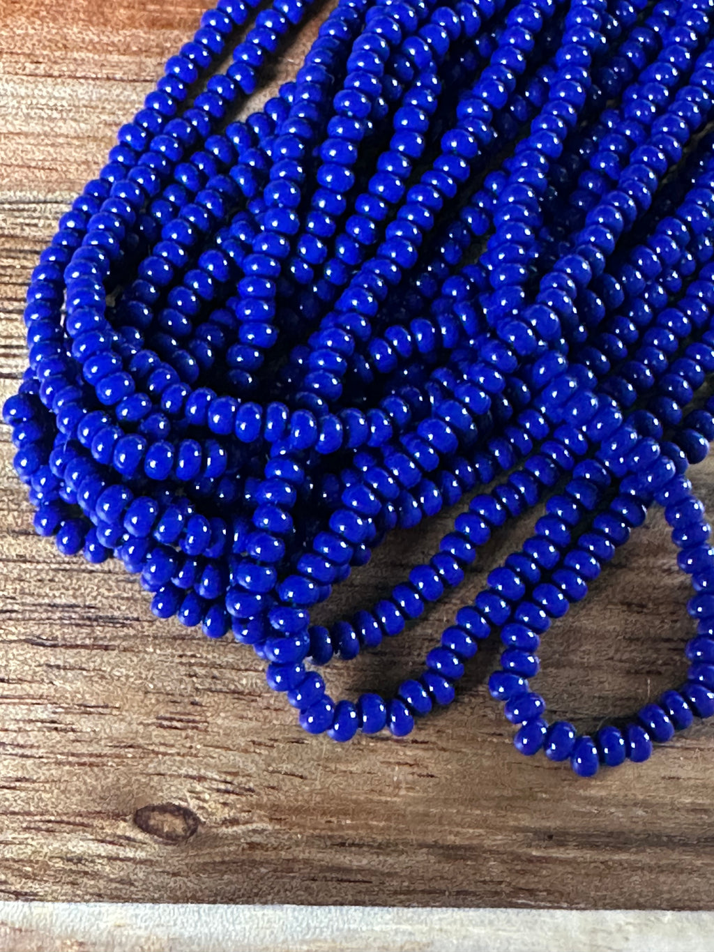 Czech Strung Glass Seed Bead - 11/0 Op Navy Blue