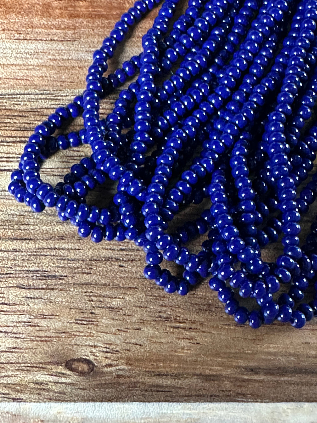 Czech Strung Glass Seed Bead - 11/0 Op DK Navy Blue